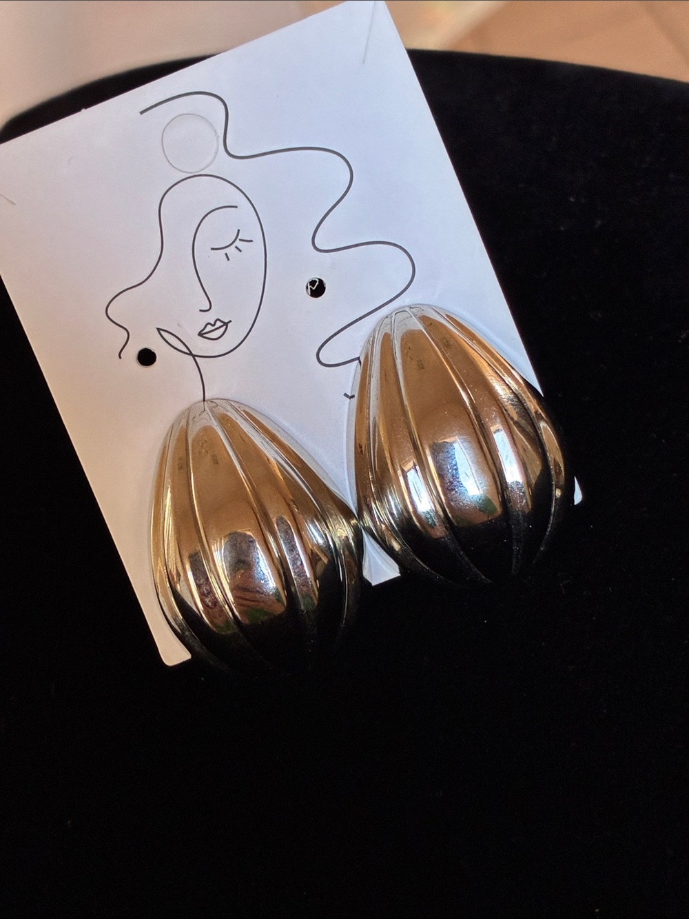 Silver Sculpted Dome Clip-On Earrings - Women Jewelry